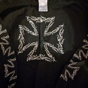Black Long Sleeve Shirt with Tribal Design